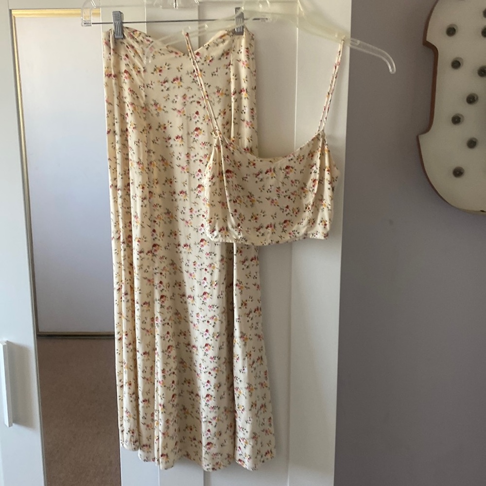 Reformation 2 piece crop top and maxi skirt